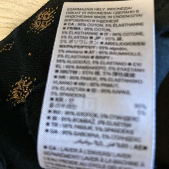 GAP Black & Gold Printed Skinny Jeans | Slim Fit Stretch Ankle Pants Size 2 - Picture 10 of 12